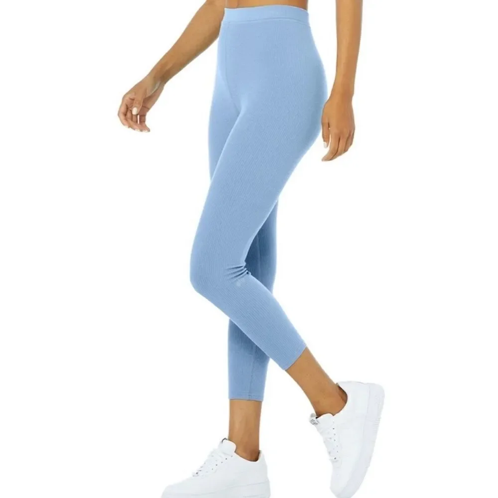 Alo Yoga Ribbed High-Waist 7/8 Blissful Legging